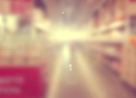blurred image of shopping mall and people, in department storeの写真素材