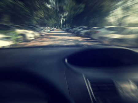 The interior of a car. Vintage filter