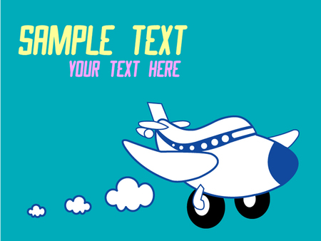 Vector illustration of a cute cartoon airplaneのイラスト素材