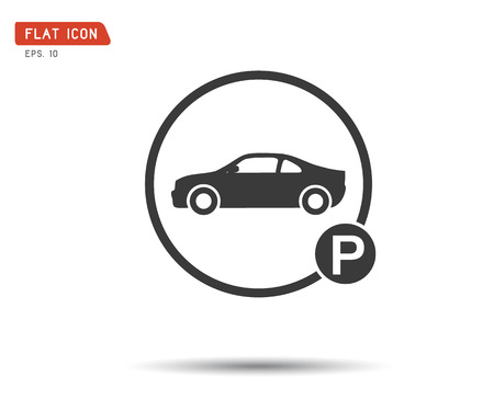 Car parking sign, vector illustration This logo modern transport template can be representative of travel, tourism, park shopping, website, etcのイラスト素材