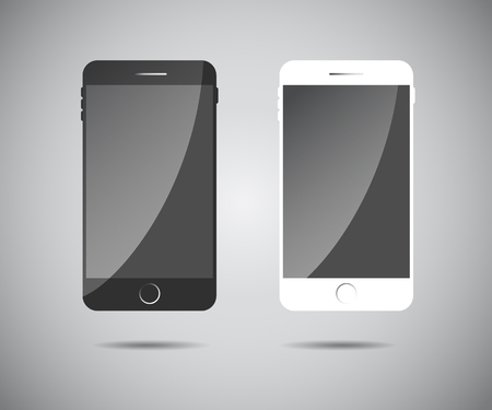 Perfectly detailed modern smart phone isolation, Realistic Mobile icon vector illustrationのイラスト素材