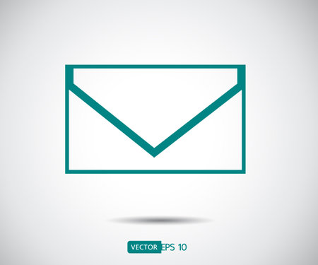 Envelope Mail icon Flat design style. Direct message, sms vector illustration のイラスト素材