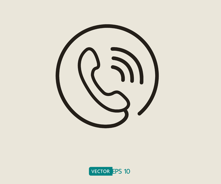 Phone Call vector icon. Style is flat rounded symbol, gray color, rounded angles, logo illustrationのイラスト素材