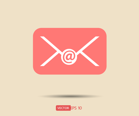 Envelope Mail icon Flat design style. Direct message, sms vector illustrationのイラスト素材