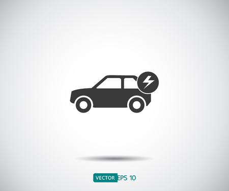 Electric icon car, logo vector illustrationのイラスト素材