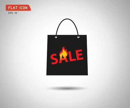 paper shopping bag vector icon illustration, online shop, sale logoのイラスト素材