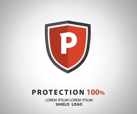 logo security company. vector emerald shield for protection, vector illustrationのイラスト素材