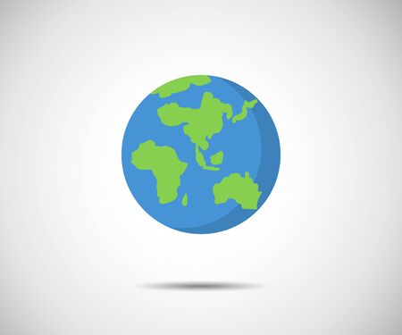 Planet Earth icon. flat infographics globe design, vector illustrationのイラスト素材