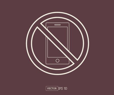 No cell phone, Mobile Phone prohibited, phone logo vector illustrationのイラスト素材