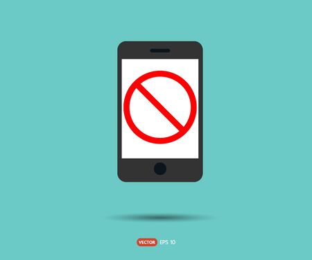 No cell phone, Mobile Phone prohibited, phone logo vector illustrationのイラスト素材