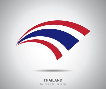 Thailand national flag wavingのイラスト素材