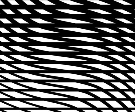 black and white mobious wave stripe optical design opartのイラスト素材