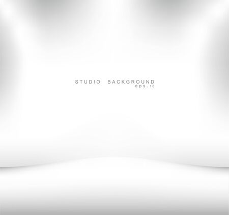 Empty gallery wall with lights for images and advertisement. Studio showcase room background, empty space, can use for display your products. illustration Vector EPS 10のイラスト素材