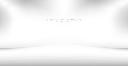 Empty gallery wall with lights for images and advertisement. Studio showcase room background, empty space, can use for display your products. illustration Vector EPS 10のイラスト素材