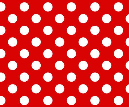 Vintage polka dots white and red pattern, colorful background - vector abstract backgroundのイラスト素材