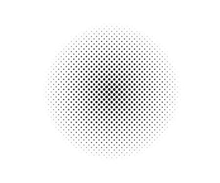 Halftone dotted abstract background circularly distributed. Halftone effect vector pattern. Circle dots isolated on the white backgroundのイラスト素材