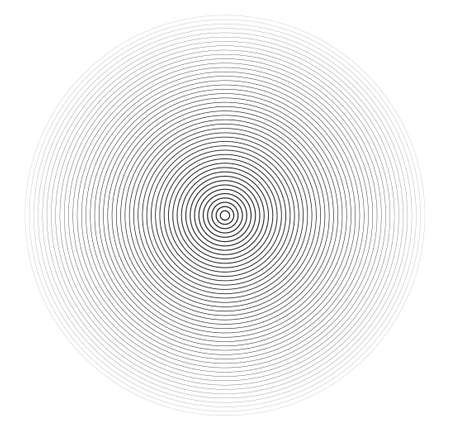 Concentric circle element. Black and white color ring. Abstract  vector illustration for sound wave, Monochrome graphic.のイラスト素材