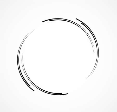 Abstract Lines in Circle Form, Design element, Geometric shape, Striped border frame for image, Technology round Logo, Spiral Vector Illustrationのイラスト素材
