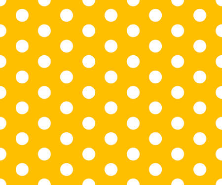 Vintage polka dots white and yellow pattern, colorful background - vector abstract backgroundのイラスト素材