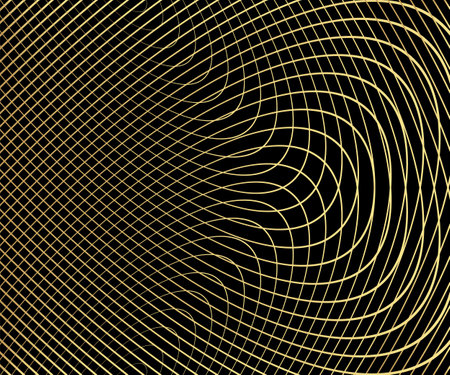 Gold luxurious circle pattern with golden wave lines over. Abstract background, vector illustrationのイラスト素材