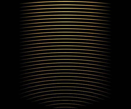 Gold luxurious circle pattern with golden wave lines over. Abstract background, vector illustration