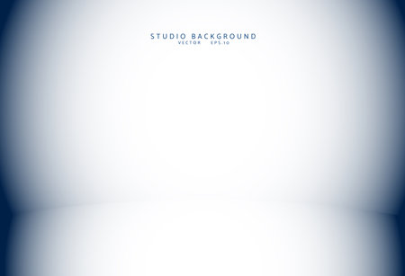 Empty blue studio room Backdrop. Light interior with copyspace for your creative projectのイラスト素材