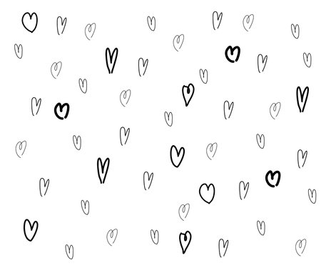 Vector Heart shape frame with brush painting isolated on white background - hand drawn design for...