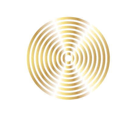 Concentric circle element. Gold luxurious color ring. Abstract  vector illustration for sound wave, golden graphic, Modern decoration for websites, posters, banners, template EPS10 vectorのイラスト素材