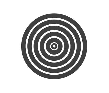 Concentric circle element. Black and white color ring. Abstract  vector illustration for sound wave, Monochrome graphic.のイラスト素材