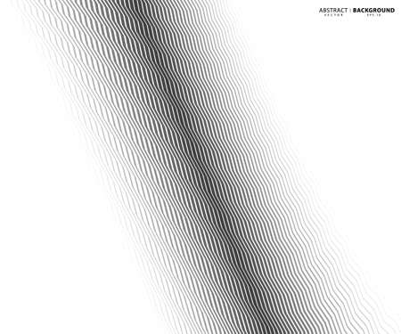 Wave, zigzag lines pattern. Black wavy line on white background. Texture vector - illustrationのイラスト素材