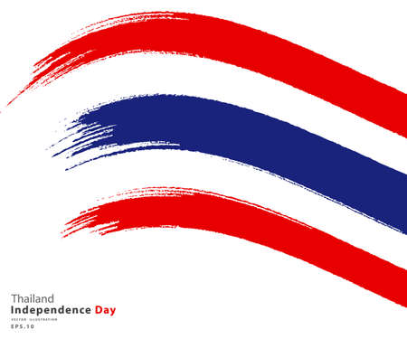 Flag of Thailand. Flag in grungy style. Independence Thai Day. vector EPS Illustration.のイラスト素材