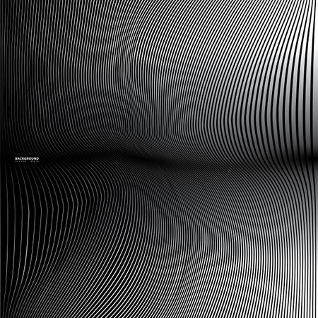 Abstract background, vector template for your ideas, monochromatic lines texture, waved lines textureのイラスト素材