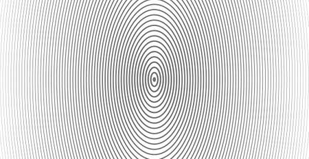 Concentric circle. Illustration for sound wave. Abstract circle line pattern. Black and white graphicのイラスト素材