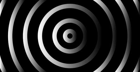 Concentric circle. Illustration for sound wave. Abstract circle line pattern. Black and white graphicのイラスト素材