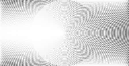 Concentric circle. Illustration for sound wave. Abstract circle line pattern. Black and white graphicのイラスト素材
