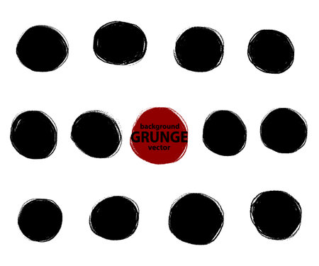 Hand drawn circle line sketch. Vector set circular scribble doodle round circles,  message note mark design element. Pencil, pen, graffiti bubble, ball draft illustration. - Vectorのイラスト素材