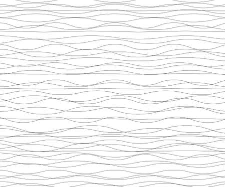 Wave simple seamless wavy line, smooth pattern, Black & white, web design, greeting card, textile, Technology background, Eps 10 vector illustrationのイラスト素材