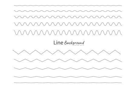 Wave simple seamless wavy line, smooth pattern, Black & white, web design, greeting card, textile, Technology background, Eps 10 vector illustrationのイラスト素材