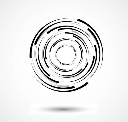 Abstract Lines in Circle Form, Design element, Geometric shape, Striped border frame for image, Technology round   Spiral Vector Illustrationのイラスト素材