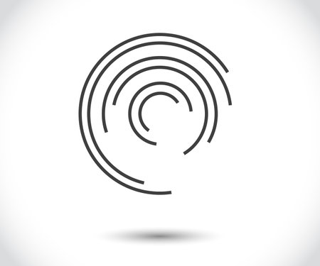 Abstract Lines in Circle Form, Design element, Geometric shape, Striped border frame for image, Technology round , Spiral Vector Illustrationのイラスト素材
