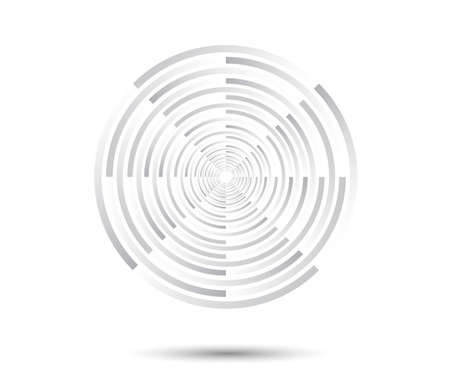 Abstract Lines in Circle Form, Design element, Geometric shape, Striped border frame for image, Technology round Logo, Spiral Vector Illustrationのイラスト素材