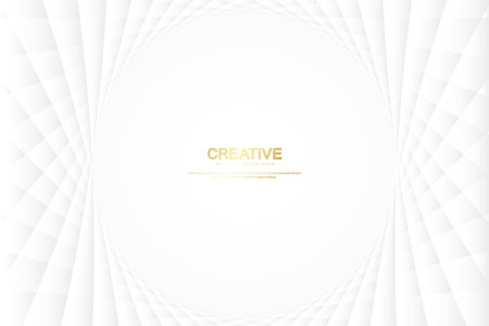 Circle White and gray color abstract geometric background. Tech design. Vector illustration.のイラスト素材