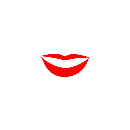 Cartoon mouth. Beautiful woman. Vector illustrationのイラスト素材