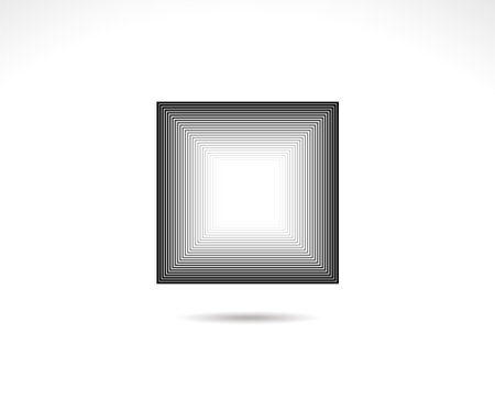 Geometric Square logo. Stroke square frame. Line icon, sign, symbol, Flat design, button, web, picture frame. vector - illustration eps 10.のイラスト素材