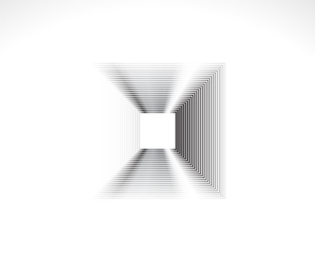 Geometric Square logo. Stroke square frame. Line icon, sign, symbol, Flat design, button, web, picture frame. vector - illustration eps 10.のイラスト素材