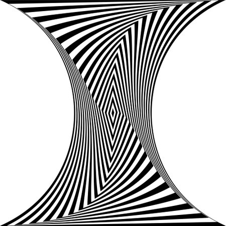 Black and white optical illusion. Abstract wavy stripes patternのイラスト素材