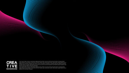 Abstract colorful wave line vector background. Line curve modern design for your ideas, Banners, Placards, Posters. Eps10 vector template.のイラスト素材