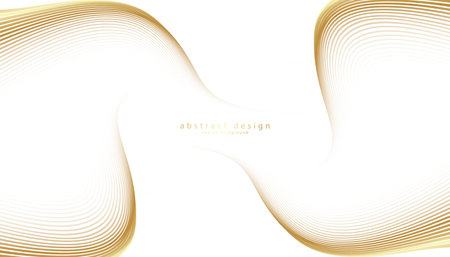 Premium background. Abstract luxury pattern. Gold wave lines background. Abstract gold curve line texture. vector illustration.のイラスト素材