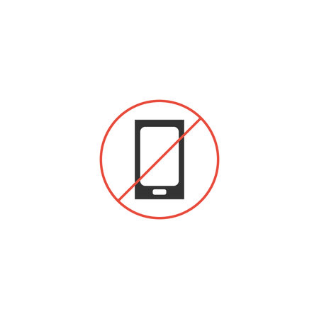 No cell phone sign. Icon no talking and calling. Cell phone prohibitionのイラスト素材