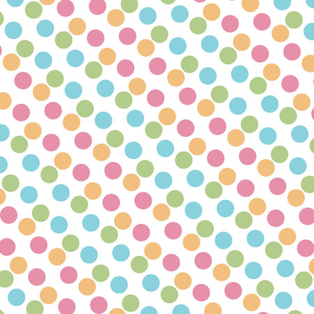 Polka dots colorful background. Holiday background, web icon, symbol, sign, romantic wedding, love card - vector abstract backgroundのイラスト素材